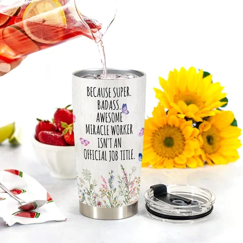 Miniatura 3 de regalos de Coordinador de Caos - Taza de viaje Coordinador de Caos con pajita para mamá, compañera de trabajo, jefa, gerente, empleada - Taza