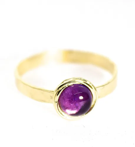 Miniatura 52 de Anillo de oro de piedras preciosas, anillo de piedra chapada en oro de 14 quilates, anillo de piedra apilable, anillo de oro de piedra pequeña