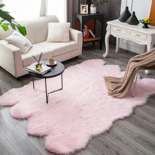 Miniatura 20 de Carvapet Funda de Silla de Piel de Oveja Sintética Suave de Lujo Cojín de Asiento Alfombras de Área de Piel Sintética Suave para Dormitorio, 2 pies