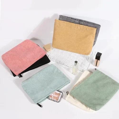 Miniatura 6 de Etercycle Bolsa de maquillaje de pana, bolsa de cosméticos, organizador de bolsas de cosméticos, bolsa de almacenamiento, bolsa de maquillaje Azul