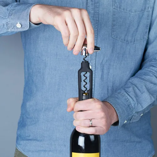 Miniatura 7 de True Sacacorchos autoestirable, plástico duradero con mango cromado fácil de girar, abridor de botellas de vino para camareros, herramientas de bar