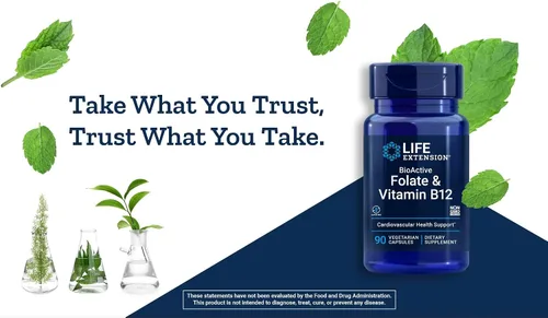 Miniatura 6 de Life Extension BioActive Folato y vitamina B12, 150 cápsulas vegetarianas (paquete de 2), sin OMG, sin gluten