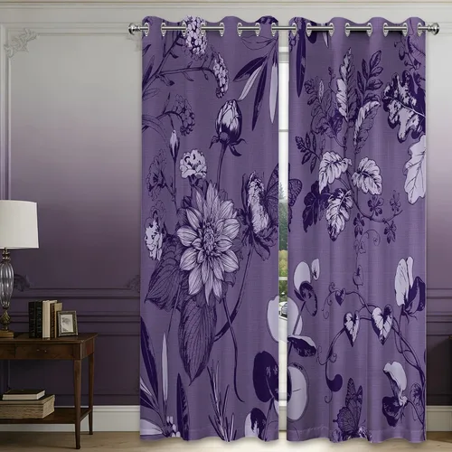 Miniatura 32 de Cortinas opacas negras y doradas, cortinas modernas de mediados de siglo para dormitorio, sala de estar, 63 pulgadas de largo, juego de 2 paneles