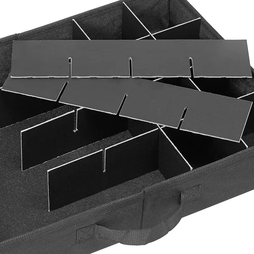 Miniatura 7 de Caja con divisores para guardar hasta 72 adornos navideños de 3 pulgadas de forma práctica, cubos grandes de tela de alta calidad con 3 bandejas Gris