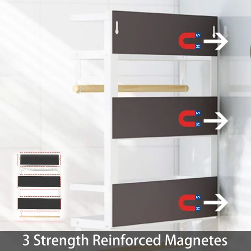 Miniatura 6 de EASTTOWEST Estante magnético para especias, estante magnético de cocina de 4 niveles para refrigerador con 2 soportes para toallas de papel y 5