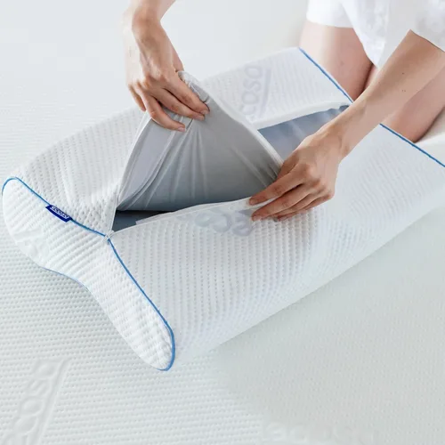 Miniatura 2 de Ecosa® Almohada de espuma viscoelástica de gel refrescante Tela fría al tacto Diseño contorneado Altura ajustable 4 veces más fresca que