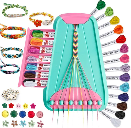 Miniatura 12 de Maynacs Arte y manualidades para niños de 8 a 12 años, kit de fabricación de pulseras de amistad para niñas, kit de fabricación de joyas para niños