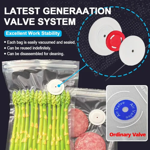 Miniatura 5 de MOMODA Sous Vide - Juego de 30 bolsas de cocina, bolsas reutilizables sin BPA con válvula de aire para cocinas Joule y Anova, bolsas