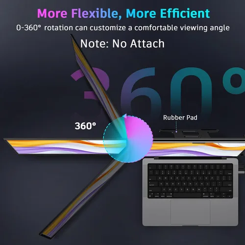 Miniatura 7 de QQH Extensor de pantalla para laptop, monitor portátil triple de 15.6 pulgadas para laptop con pantalla IPS FHD ultradelgada, pantalla extendida