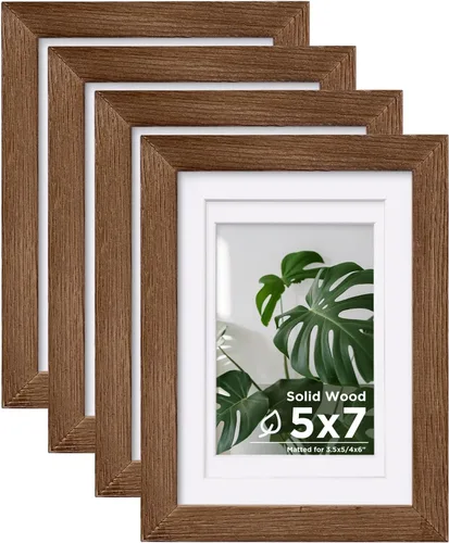 Miniatura 16 de Egofine - Juego de 4 portarretratos 8 x 10 pulgadas de madera maciza y cubierta de plexiglás de 4 x 6/5 x 7 pulgadas con paspartú u 8 x 10 pulgadas