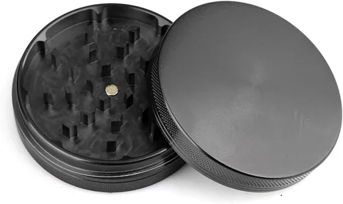 Spice Grinder Crasher - Molinillo de especias de tamaño portátil de 3 pulgadas con tapa magnética, color negro