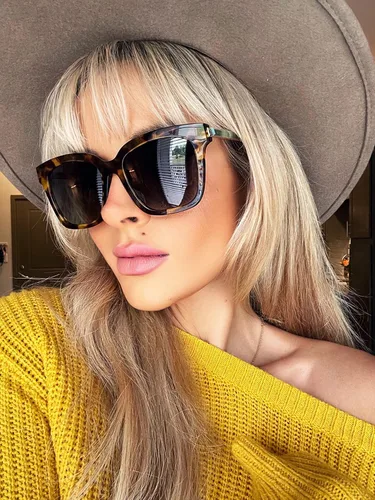 Miniatura 29 de DIFF Bella Designer - Gafas de sol cuadradas de gran tamaño para mujer, 100% protección UVA/UVB, colores de moda de moda Tortoise