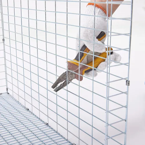 Miniatura 5 de Comedero de metal para animales pequeños con tapa, resistente, dispensador de alimentos de gran capacidad, ideal para conejos, cobayas, chinchillas
