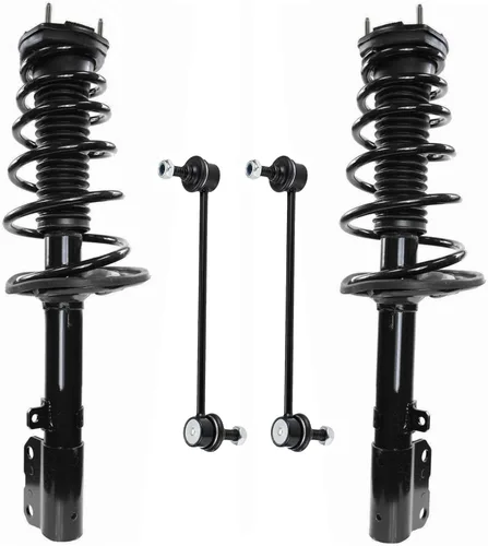 Miniatura 53 de Detroit Axle - Kit de 4 barras estabilizadoras delanteras para Ford F-150 2021 2022 2023 2024, 2 puntales con resorte helicoidal, 2 eslabones