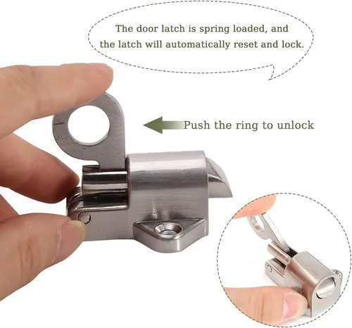 Miniatura 3 de Watris Veiyi Pestillo con resorte, cierre automático de perno de carga de resorte, anillo de tracción de cierre automático