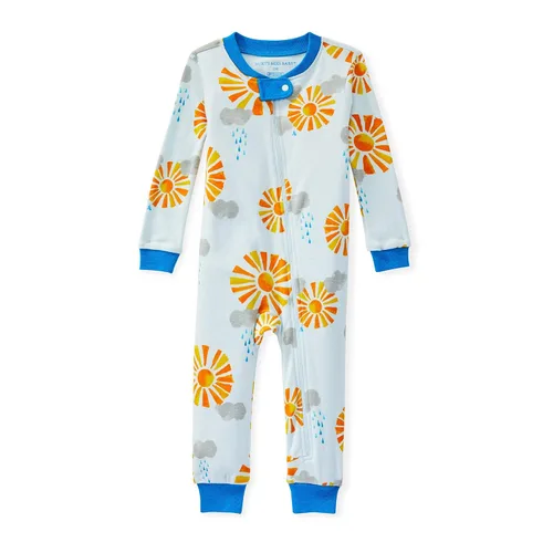Burts Bees Baby Pijama para bebé con cremallera frontal antideslizante 100 algodón orgánico sin pies Sunny Skies 12 meses Sunny Skies sin pies