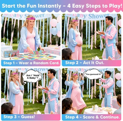 Miniatura 3 de Divertidos juegos de adivinación de frases para invitados, actividades de baby shower más divertidas de la historia, fiesta de revelación de género