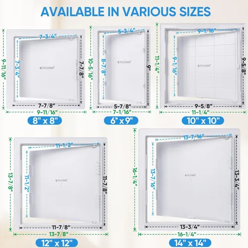 Miniatura 5 de TICONN Panel de acceso para paneles de yeso, 6 x 9 pulgadas, cubierta de plástico ABS para pared, puertas de acceso, panel de acceso fácil