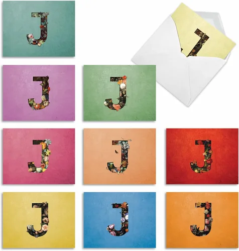 Miniatura 10 de The Best Card Company - 10 cartas iniciales "S" surtidas en blanco, hermosas flores, papeleras personales de 4 x 5.12 pulgadas, paquete variado a