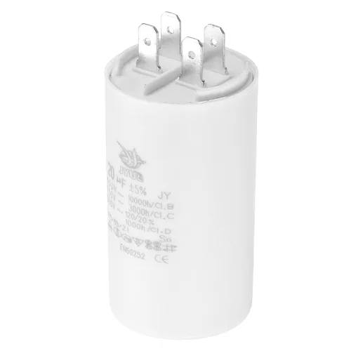 Miniatura 19 de PATIKIL CBB60 8uf Condensador de funcionamiento, AC 450V 4 pines 50/60Hz doble inserto cilindro inferior para aire acondicionado, bomba de agua
