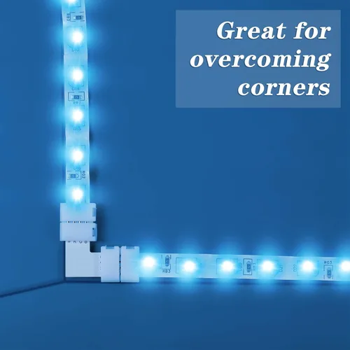 Miniatura 5 de Mudder Paquete de 30 conectores de luz LED RGB de 4 pines, extensión de adaptador sin soldadura de 0.394 pulgadas (0.394 in) compatible con tira LED