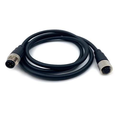 Cable conector macho a hembra M12, un código de alambre de moldeo recto hembra a macho Sensor de aviación Cable eléctrico de PVC 250V 4A AC/DC Cable