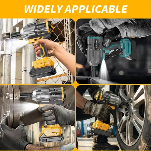 Miniatura 7 de Llave de impacto inalámbrica 1/2 para batería Dewalt de 20 V, destornillador de impacto sin escobillas de 1500 Nm/1106 pies-libras, herramienta