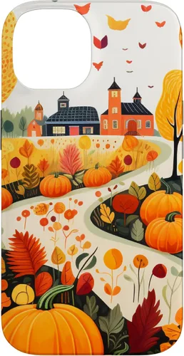 Miniatura 4 de iPhone 12 mini hojas otoño calabaza patrón otoño color hojas caso