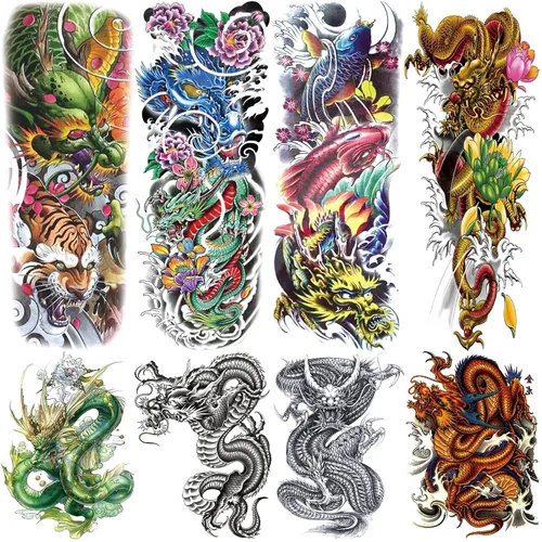Miniatura 8 de Mangas temporales para tatuaje del 4 de julio para hombres y mujeres, 4 hojas grandes de brazo completo de Estados Unidos, patriótico 4 de julio