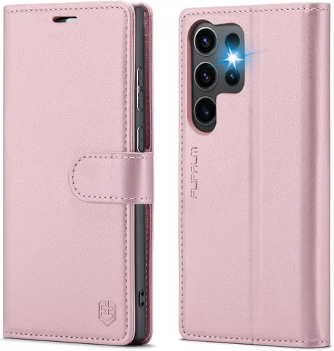 FLIPALM Funda tipo cartera para Samsung Galaxy S23 Ultra, con bloqueo RFID, soporte para tarjetas de crédito, de piel sintética, con función atril,