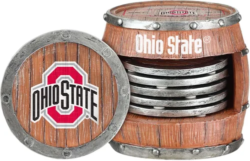 Miniatura 17 de FOCO NCAA College Team Logo 5-Pack Barril Bebida Bebida Coaster Set