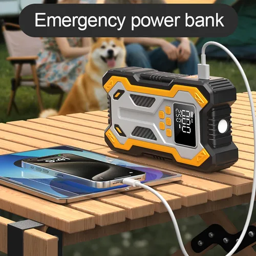 Miniatura 4 de Arrancador de batería de automóvil con compresor de aire 10000 mAh 150 PSI cargador, caja de salto de arranque