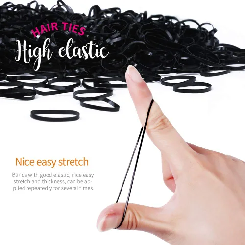 Miniatura 4 de YGDZ 4000 bandas de goma para el cabello, lazos elásticos negros transparentes para el cabello de bebés, niñas y bebés, mini trenzas pequeñas