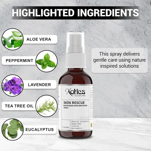 Miniatura 4 de Xotics Skin Rescue Razor Bump 2 oz – Tratamiento natural para quemaduras de afeitado para hombres y mujeres – Ingredientes naturales