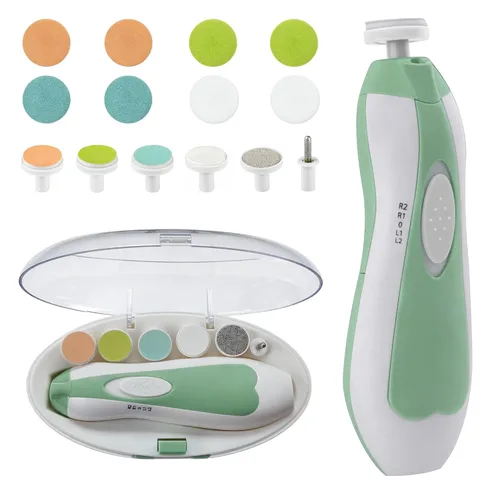Miniatura 9 de Lima de uñas para bebé con kit de cortaúñas eléctrico seguro para recién nacidos, niños y niños pequeños, cuidado de los dedos de los pies