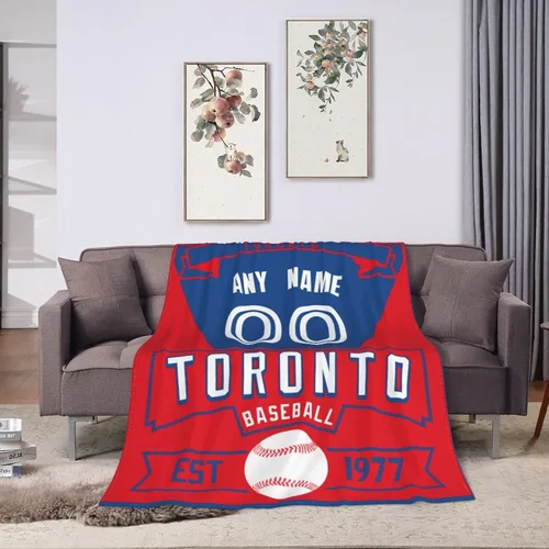 Miniatura 13 de Manta personalizada para fanáticos de la cama, regalo de béisbol, ciudad, invierno, verano, manta de forro polar con nombre y número personalizados