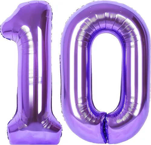 Miniatura 100 de SINBEE Globo dorado del número 10, papel de aluminio Mylar de 40 pulgadas, decoración de fiesta reutilizable para cumpleaños, aniversario, Oro