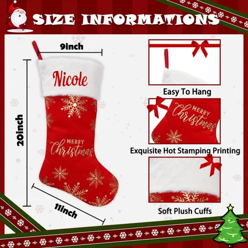 Miniatura 27 de Calcetines de Navidad personalizados para perros y gatos, calcetín de Navidad bordado con nombre personalizado en forma de pata de mascota o hueso