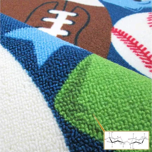 Miniatura 3 de HUAHOO Alfombra deportiva azul para niños, alfombra deportiva de nailon para niños y niñas, alfombra estampada con pelota de fútbol, baloncesto