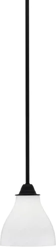 Miniatura 295 de Toltec Lighting Paramount - Mini colgante de 1 luz en acabado negro mate con cristal de arte perla de 7 pulgadas y estilo negro