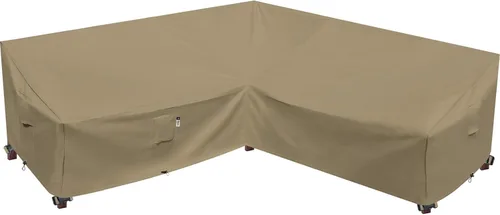 Miniatura 51 de Funda de Sofá Seccional de Servicio Pesado para Exteriores, Fundas Impermeables 600D para Sofá Seccional de Patio, Funda para Muebles de Jardín