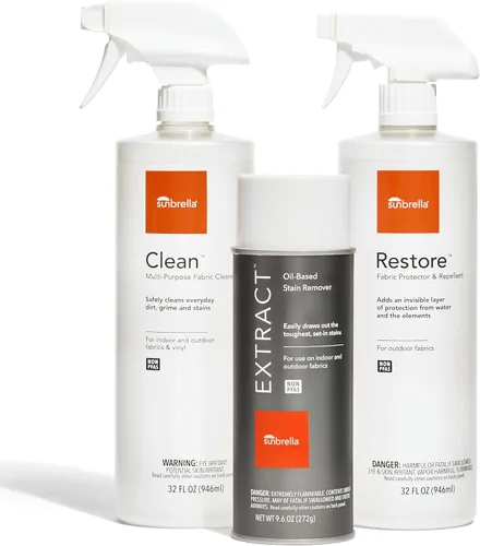 Miniatura 10 de Sunbrella Kit de cuidado total Limpia, protege y restaura tela y tapicería Paquete de limpiador de telas, removedor de manchas y protector 16