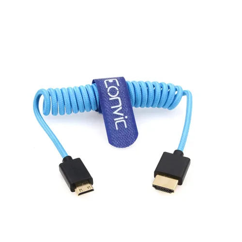 Miniatura 2 de 2.1 HDMI 8K HDMI macho a mini HDMI macho cable extensor de alta velocidad para monitor Canon Nikon Panasonic GH3 (negro en espiral 19.7 in)
