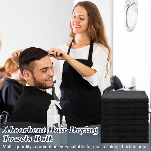 Miniatura 3 de Newwiee 100 toallas grandes de microfibra negra a granel de 16 x 27 pulgadas, toallas absorbentes de secado de pelo, toallas de mano a prueba
