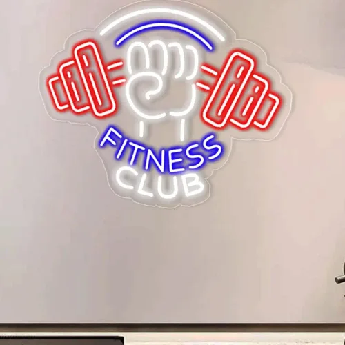 Miniatura 5 de Letrero de neón con barra de luces LED de neón para decoración de gimnasio, gimnasio, sala de entrenamiento, centro de fitness, club deportivo