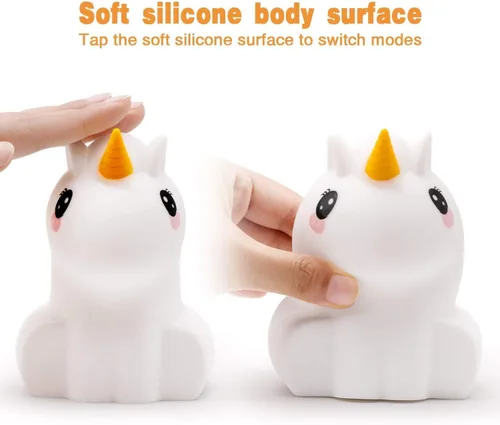 Miniatura 3 de Luz nocturna para niños, lámpara de noche de silicona suave y segura, lámpara de guardería para bebé, 9 colores con control remoto, lámpara LED