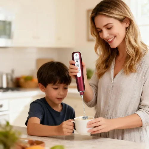 Miniatura 4 de Batidora De Mano Electrica Varita Espumador de Leche de Mano Electrica para Cafetería, Electrodomésticos de Cocina, Espumador Eléctrico Esencial