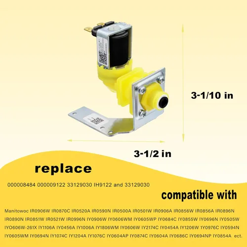 Miniatura 3 de 000008484 00009122 33129030 IH9122 Máquina de hielo Ensamblaje de válvula de entrada de agua (OEM) 220V/240V 50Hz/60Hz 6W para piezas de máquina
