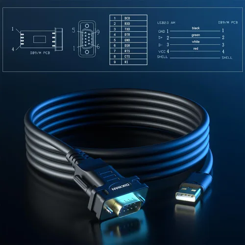 Miniatura 9 de Cable USB a RS232 Serie DB9 Macho, Pack de 2
