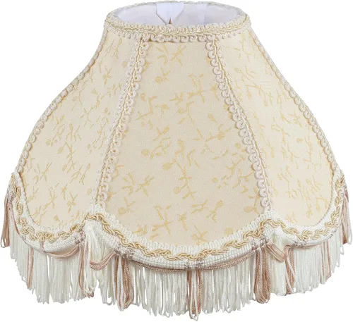 Miniatura 12 de Aspen Creative 55001 - Pantalla de lámpara de cúpula festoneada cosida a mano con flecos UNO en Biscotti Beige, 4 pulgadas superior x 10 pulgadas
